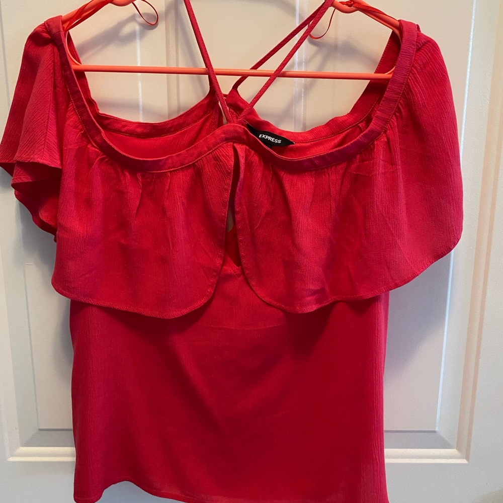EXPRESS red off the shoulder top